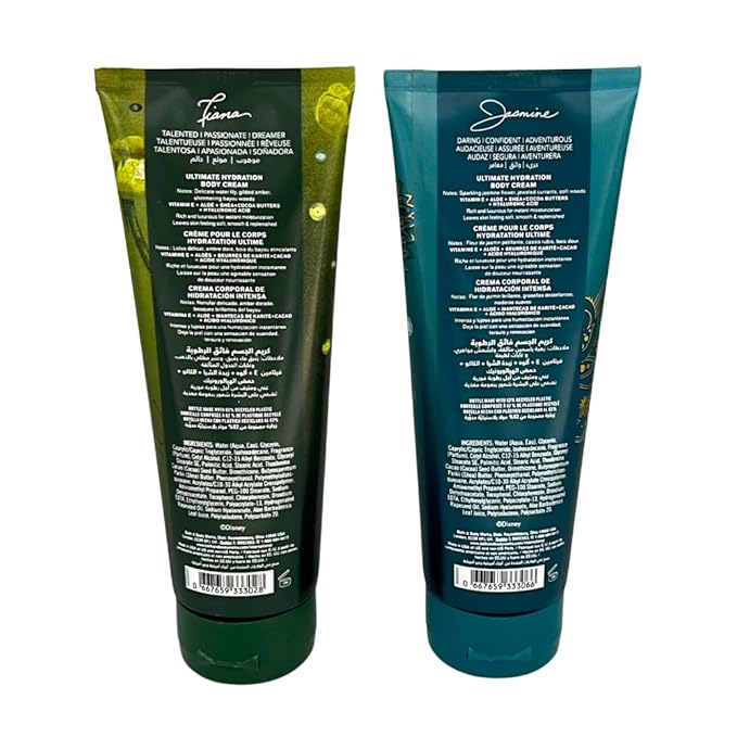 Bath & Body Works PRINCESS COLLECTION Ultimate Hydration Body Cream 2-piece Gift Set with a Bow for Holidays – Full Size – Limited Edition (Tiana & Jasmine)