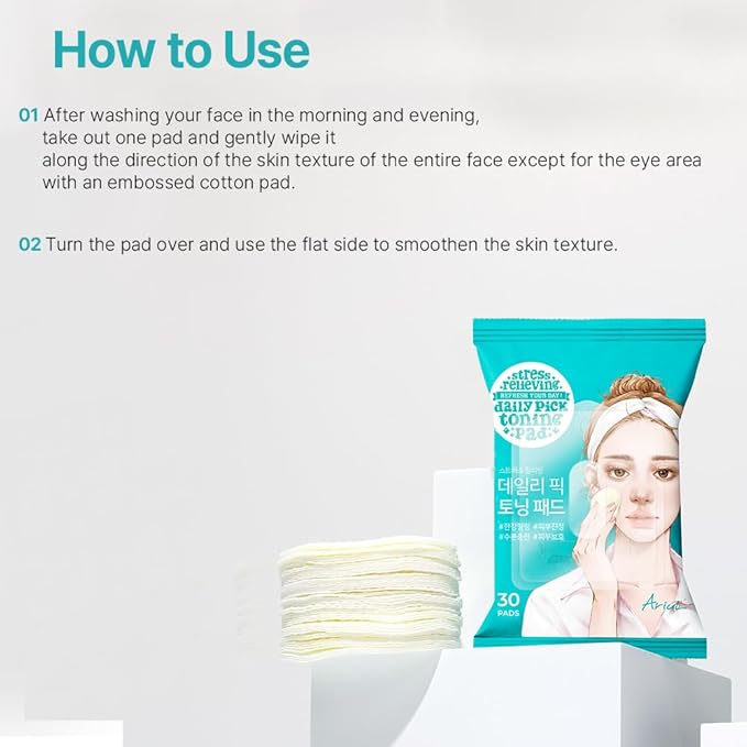 Ariul Daily Pick Toning Pads – Hydrating & Soothing Toner Pad with 50% Centella Asiatica, Dual-Sided Vegan Pad for Gentle Exfoliation, Korean Skincare (30 Pads x 3 Pack)