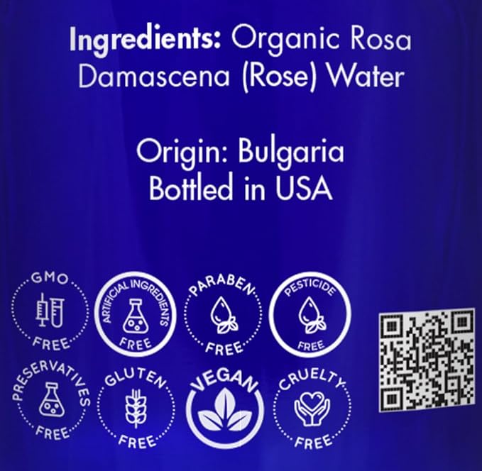 Organic, Rose Water, Spray for Face, Hyderating Toner – 100% Pure, Rose Water, by Zongle Therapeutics Grade, 4 Oz