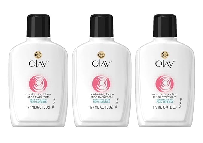 Face Moisturizer by Olay, 12-Hour Hydration with Aloe, Moisturizing Facial Lotion for Sensitive Skin - 6 Oz (Pack of 3) Packaging may Vary