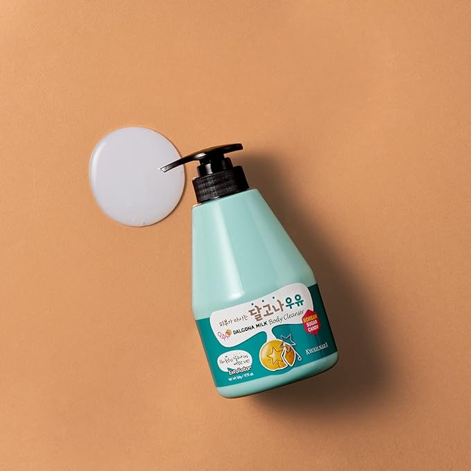 Kwailnara Dalgona Sugar Cookie Milk Body Wash (19.75 Fl Oz) – Korean Body Cleanser for Exfoliated & Refreshed Skin | Milk Protein, Royal Jelly & Black Sugar | Paraben-Free with Gentle Bubbles