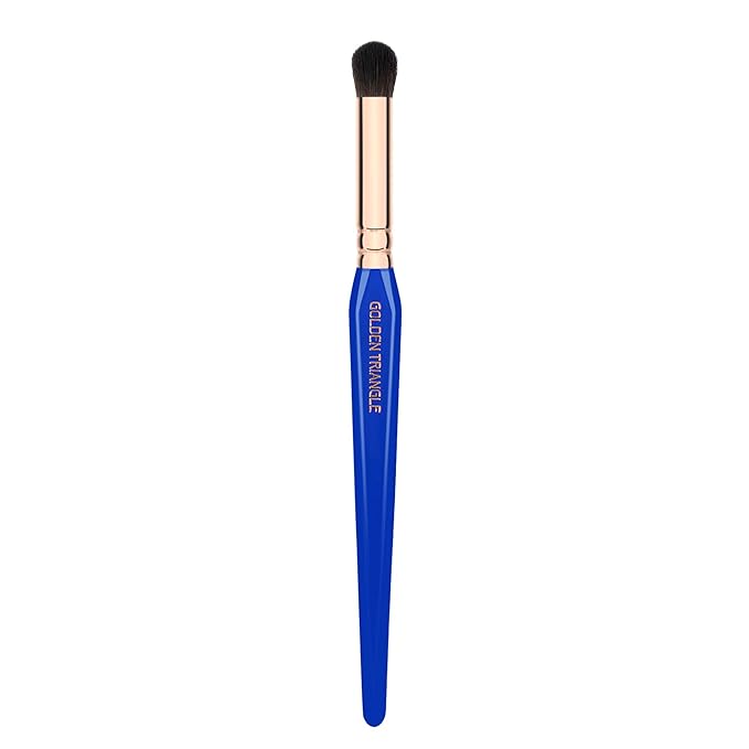 Bdellium Tools Professional Makeup Brush - Golden Triangle 767 Round Blender - With All Vegan and Soft Synthetic Fibers, For Blending & Smoothing (Blue, 1pc)