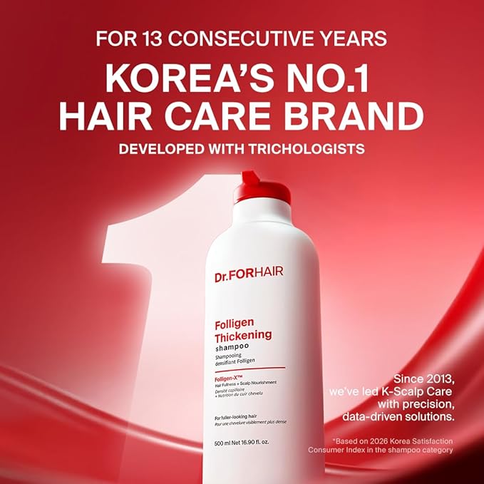 DR.FORHAIR Folligen Thickening Shampoo 16.9 oz | Biotin, Salicylic Acid & Rosemary | Anti-Breakage | Helps Reduce Hair Loss Due to Breakage | Volumizing for Fuller-Looking Hair