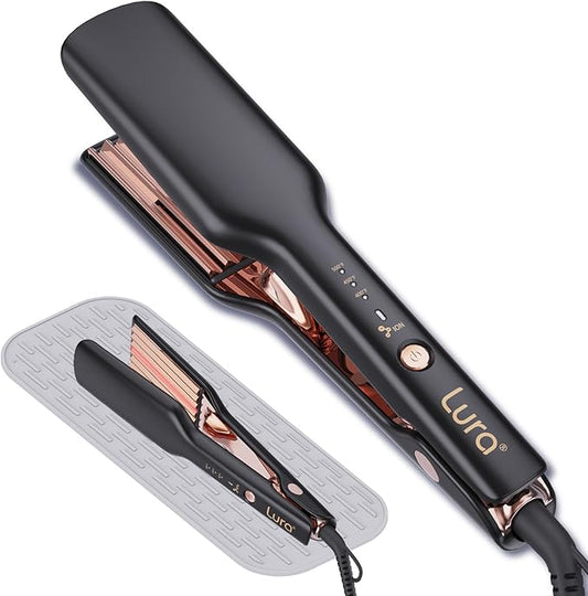 LURA Ionic Hair Crimper for Women,Nano Titanium Crimping Iron for Hair,Crimper Hair Tool,2 Inch Hair Volumizing Iron,Professional Hair Styling Irons