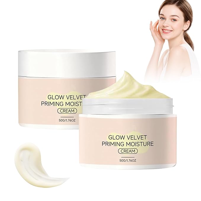 2026 New Glow Velvet Priming Moisture Cream, Pore Blurring and Makeup Gripping Primer, Hydrate and Lock Makeup All Day, Korean Skin Care for All Skin -1pcs