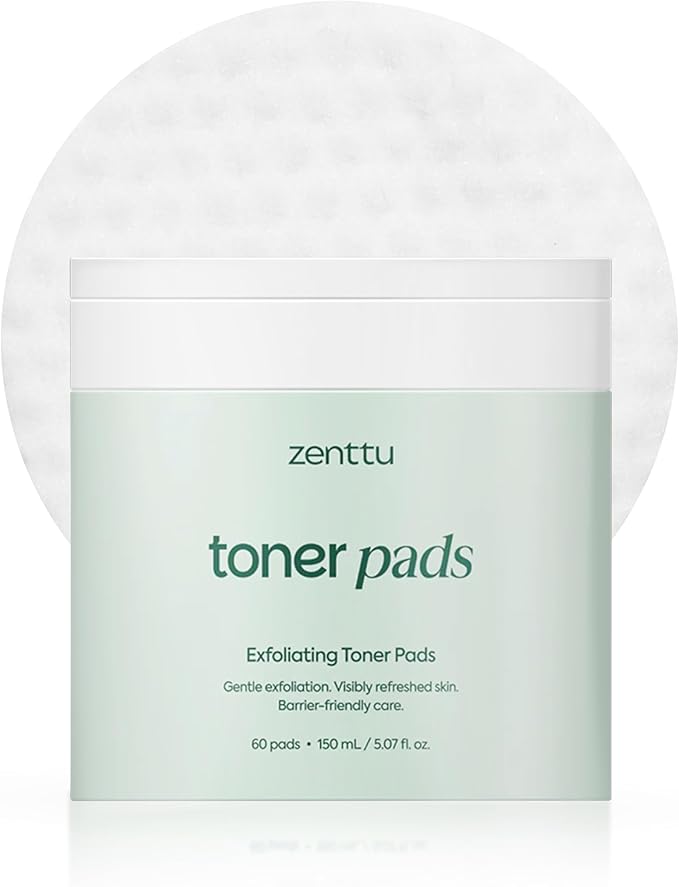 Korean Toner Pads for Pore Refining and Texture Smoothing with LHA and Ferments, Gentle Exfoliating Pads for Face Oil Balance | 60 Count