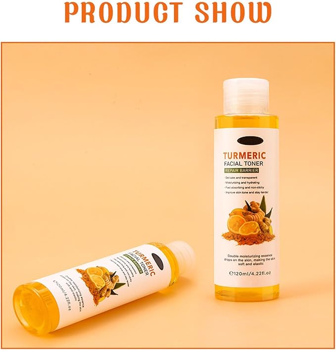Turmeric Toner, Long-Lasting Hydration, Soothing, Evens Skin Tone for Face Hydrating Facial Toner for Women, Moisturizing Face for Dry Oily Skin 4.22 oz