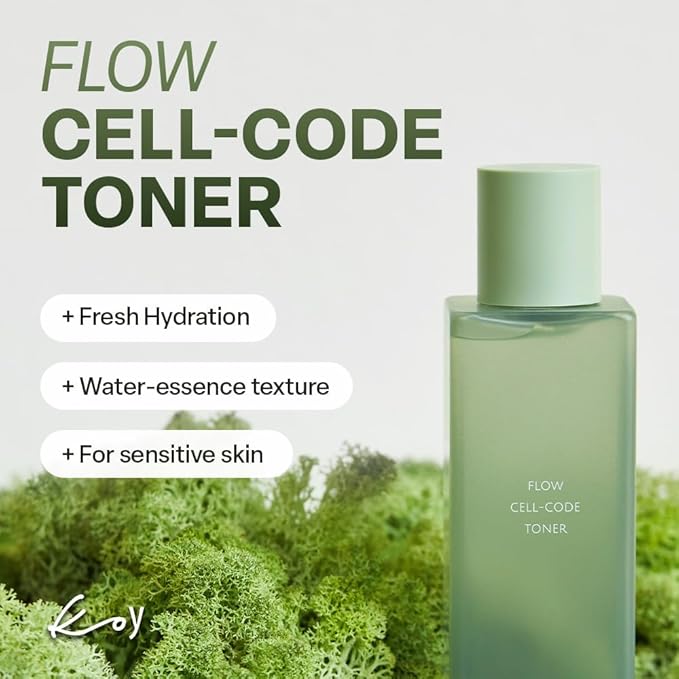 KOY Flow Cell-Code Toner & Cryo Cream Set | Hydrating Toner + Cooling Cream Duo | Smooth & Refresh Finish