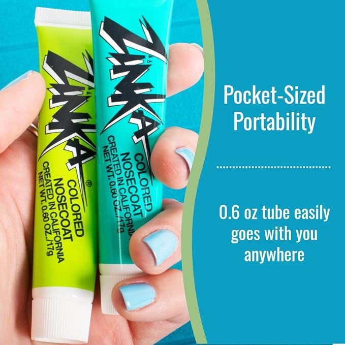 Zinka Colored Zinc Oxide Sunblock – High Zinc Formula for Nose and Face, Water & Sweat Resistant, Orange