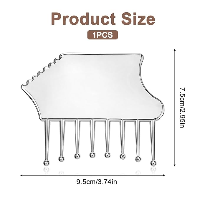 Stainless Steel Gua Sha Facial Tools Metal Guasha Portable Scalp Massager Comb Body And Face Gua Sha Sculpting For Head Neck Legs Arms Body Treatment