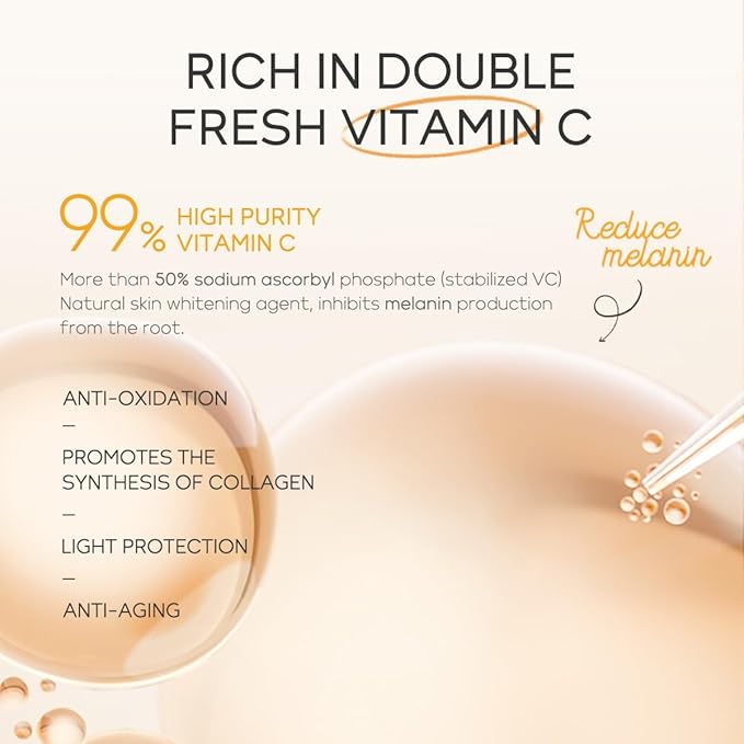 Vitamin C Skin Care Set, 5 Pcs Vitamin C Skin Care Kit with Face Wash, Toner, Serum, Eye Cream and Face Moisturizer Cream, Hydrating and Smooth Skin, Travel Size Skincare Set for Women Girls