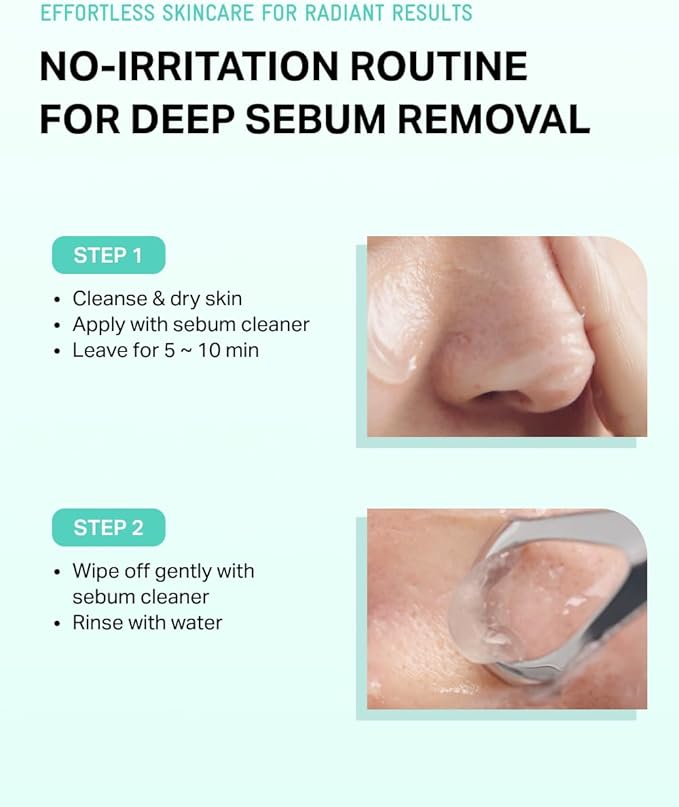 BRING GREEN Tea Tree Cica Sebum Cleaning Gel Set | Korean Blackhead Remover & Pore Minimizer with Pore Cleaner Tool | Sebum Softener for Face, Nose & Chin | Gentle Alternative to Pore Strips & Vacuums