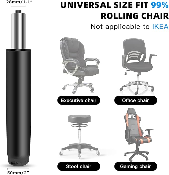Office Chair Cylinder Replacement,Heavy-Duty Highest End Class 4 Hydraulic Pneumatic Piston, Universal Size Fits Most Chairs