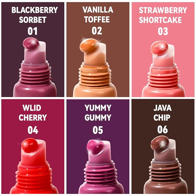 4Pcs Summer Lip Butter Lip Balm Glow Reviver Lip Gloss, Melting Lip Serum, Ultra-Hydrating Natural Vegan Lip Balm, Sheer-Tinted Shine & Hydration, Soothes & Softens Dry Lips (01+02+03+06, 4Pcs)