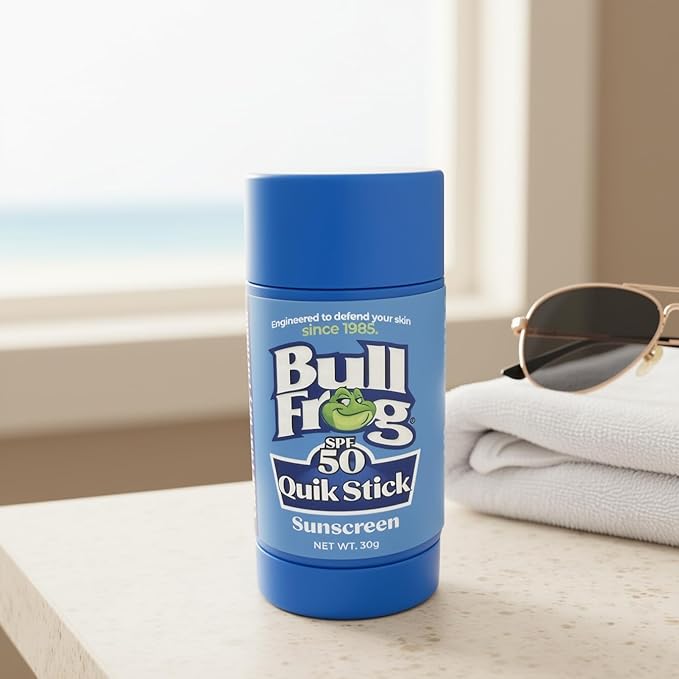 Bullfrog Quik Stick Sunscreen SPF 50 | Oxybenzone & Octinoxate Free | Broad Spectrum Moisturizing UVA/UVB, 1oz