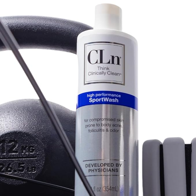 CLn® SportWash – High-Performance Sport Body Wash, For Men & Women Prone to Body Odor, Foot Odor, Ringworm, Folliculitis, & Back Acne, Fragrance-Free & Paraben-Free, 12 fl. oz. (Pack of 2)