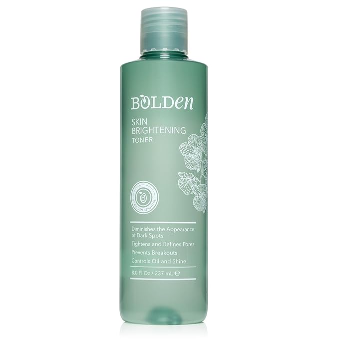 BOLDEN Bright & Firm Eye Cream & Skin Brightening Toner Bundle – Fragrance-Free Eye Cream + AHA Toner with Hyaluronic Acid | 0.5 + 8.0 fl oz