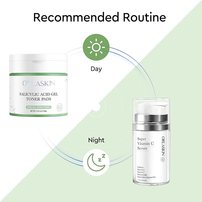 Salicylic Acid Acne Glycolic Acid Toner Pads, Alcohol Free, Ultra-Thin Easy to Absorb Acne Pore for Exfoliation Facial Peel for Blackhead, Acne for Deep Cleaning for All Skin Types(80 Pads)