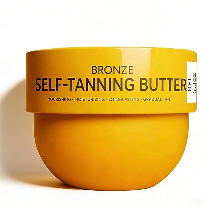 Tanning Butter Gradual Tanning Lotion with Active Skincare, Hydrating Self Tanner for Body with Niacinamide, Hyaluronic Acid and Vitamin E – No Orange Tones 5.3 fl oz (150ml) (1PC)