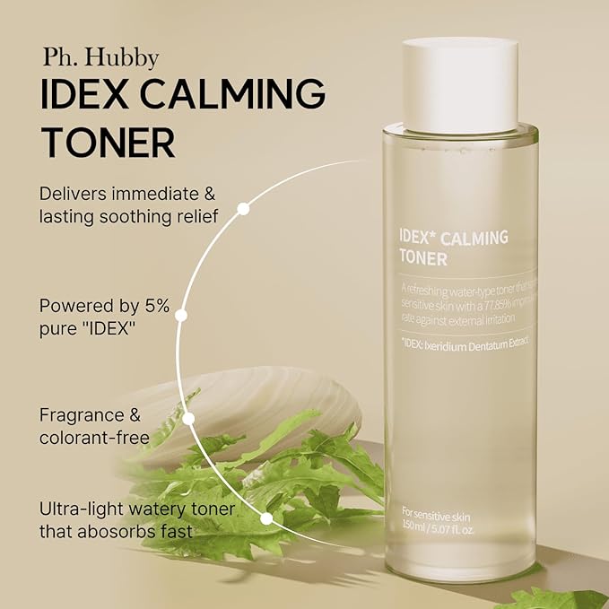 IDEX Calming Toner – Ultra-Light Watery Toner for Sensitive Skin, Daily Hydration & Soothing Relief with Ixeridium Dentatum Extract, Fragrance-Free (150ml / 5.07 fl.oz)