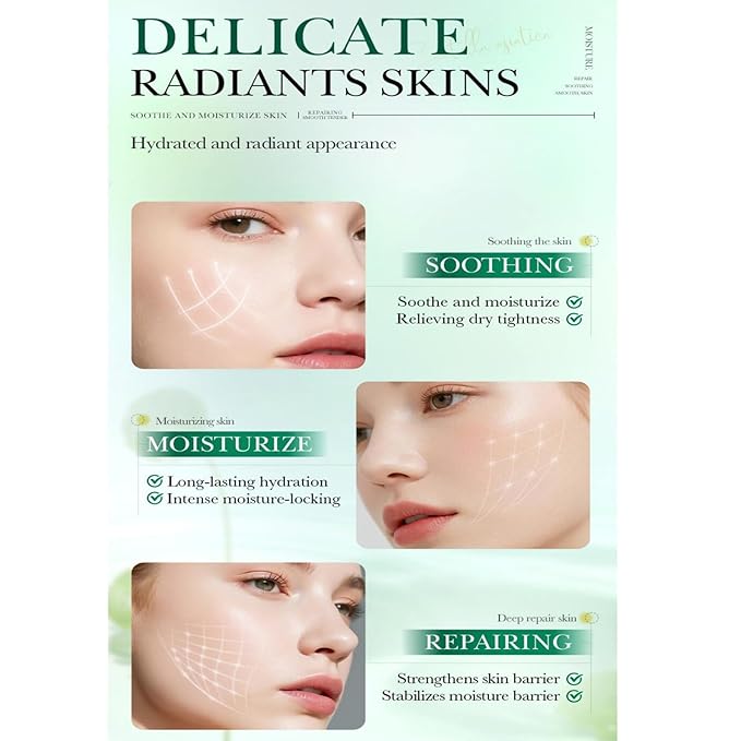 Centella Asiatica Skincare Set, 6 Piece Hydrating Skin Care Routine Kit Women Beauty Gift Set with Cleanser, Toner, Serum, Eye Cream, Lotion and Cream, Self Care Gifts For Teen Girls & Women
