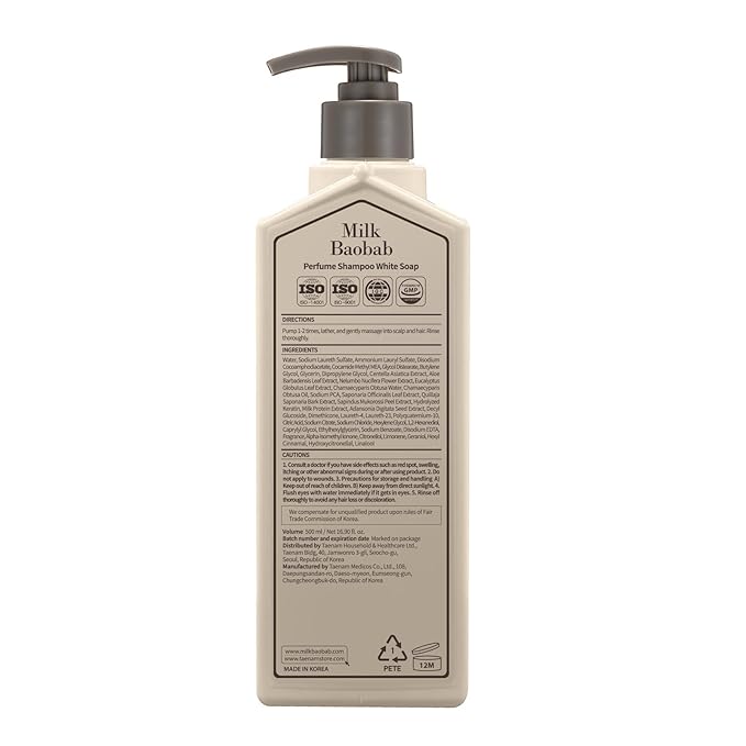 Hydrating Shampoo for Dry Hair, Nourishing Korean Hair Care, Long-Lasting White Soap Fragrance, Hydrolyzed Keratin, Paraben-Free, 16.9 fl oz