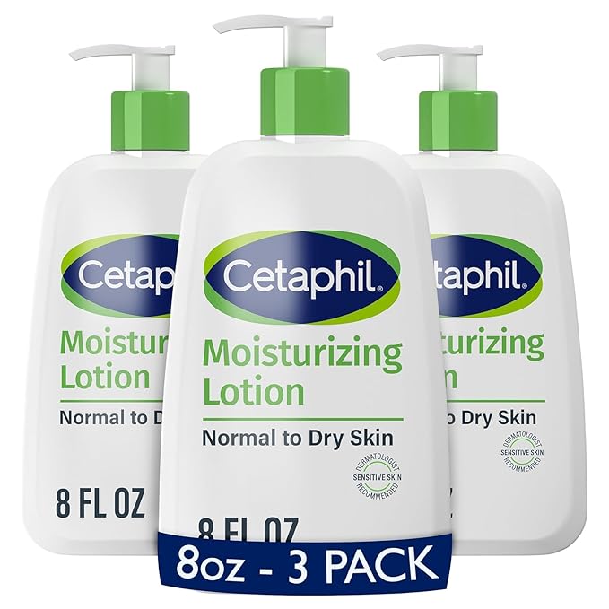 Cetaphil Face & Body Moisturizer, Hydrating Moisturizing Lotion for All Skin Types, Suitable for Sensitive Skin, 8 oz, Pack of 3