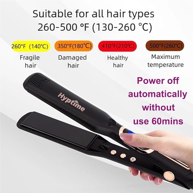 0.4 Inch Titanium Pencil Flat Iron, Small Curling Iron for Short Hair & Pixie Cut, LCD Temp Control 150-500°F, Dual Voltage Fast Heating Styling Tool for Men & Women