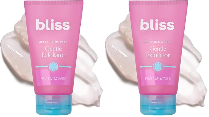 Bliss Jelly Glow Peel™ Gentle Non-Abrasive Cleanser and Exfoliator With Fruit Enzymes - 4 Oz - Nourishes and Hydrates Skin - Clean - Vegan & Cruelty Free (Pack of 2)