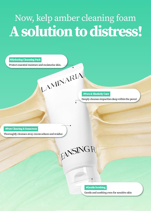 Laminaria Pore Cleansing Face Wash 2-in-1 | Deep Facial Cleanser & Hydrating Cleanser with Seaweed Extract & 8 Types of Hyaluronic Acid, 120ml