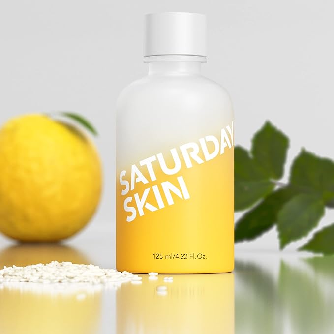 Saturday Skin Yuzu Vitamin C Toner for Dryness Dullness Face and Yuzu Vitamin C Lip Mask Overnight Lip Sleeping Mask Moisturizing for All Skin Types