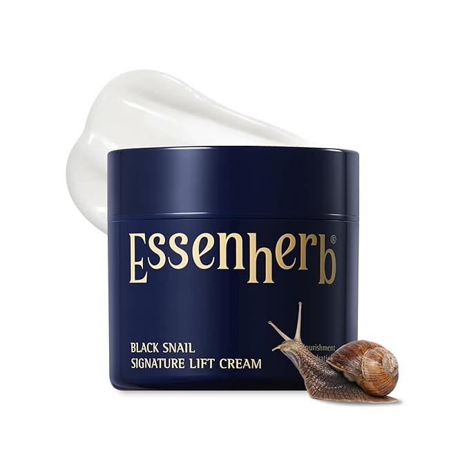 Black Snail Signature Lift Cream – Korean Skincare Firming Moisturizer with 65% Snail Mucin, Peptides & Hyaluronic Acid – Cream for Skin Texture & Elastic-Looking Finish – 1.69 fl oz (50ml)