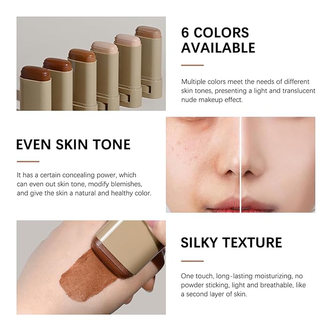 Tinted Moisturizer Stick - Foundation & Serum Hybrid for a Natural, Healthy-Looking Glow, Hydrating Skin Tint Balm with Buildable Coverage, Ideal for Mature & Dry Skin Types (# 05, 0.63 oz)