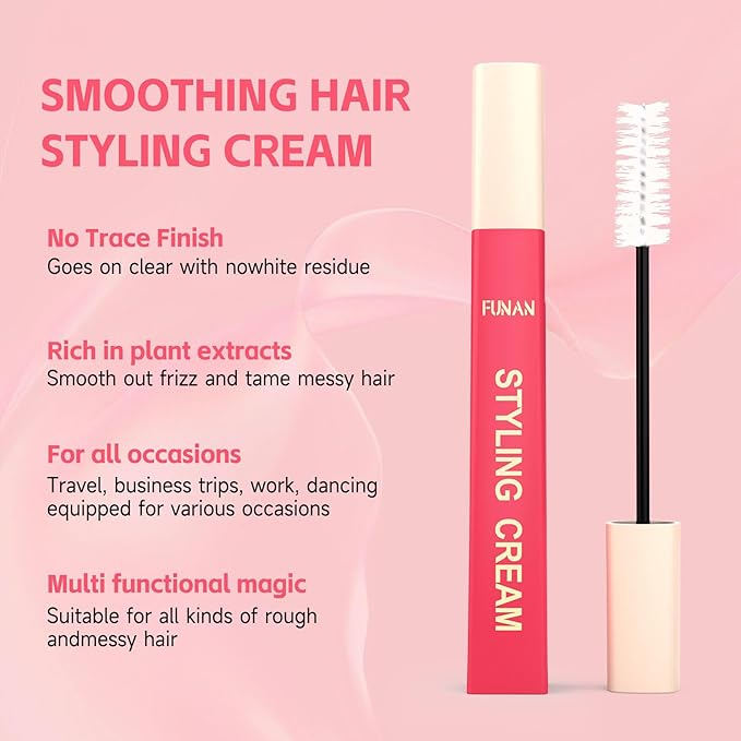 Hair Cactus Fruit 3-in-1 Hair Styling Cream & Flyaway Taming Wand – Sleek Finish, Frizz Control, Edge Smoothing & Hair Shine | Natural Oils Formula | Lightweight, Non-Greasy, Travel Size(2 Packs)
