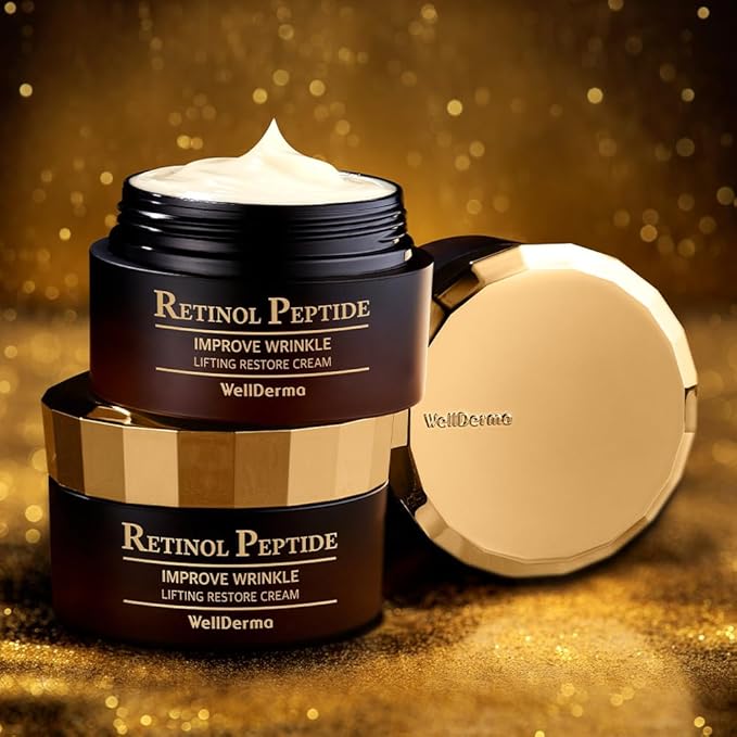 WELLDERMA Retinol Peptide Restore Cream, 50g / 1.69 fl.oz – Hydrating & Balancing Face Moisturizer with Collagen Complex and Niacinamide