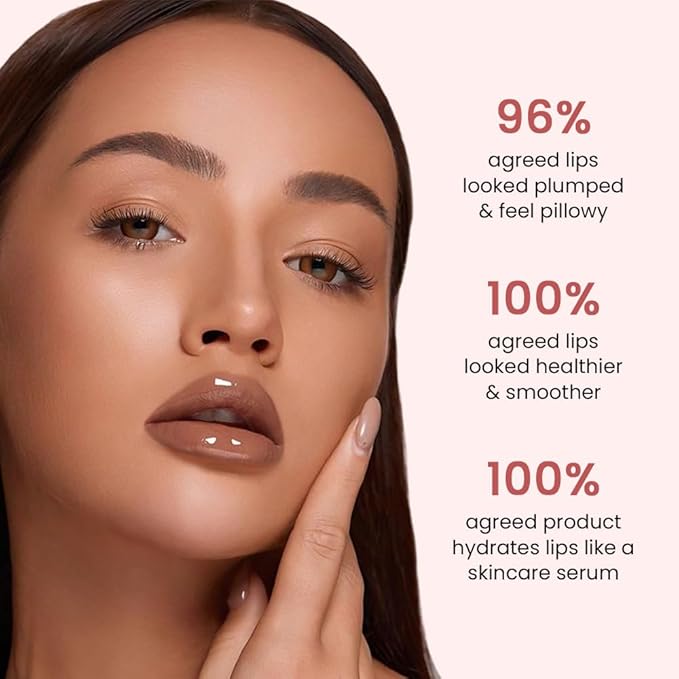 Lip Tinted Glowy Balm Hydrating Tinted Lip Serum Lip Gloss, Ultra-Hydrating Natural Vegan Lip Balm, Sheer-Tinted Shine & Hydration, Soothes & Softens Dry Lips Skincare (Light Brown)