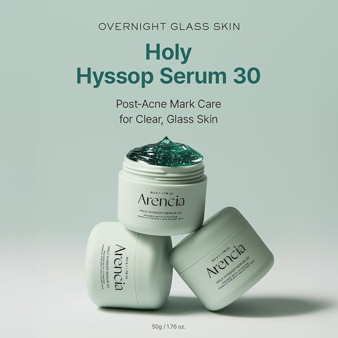 Arencia Glow Hyssop Overnight Face Mask Serum - hydrating & Anti-Aging Serum for younger looking Korean Glass Skin, Vitamin A, C, E, Niacinamide, Peptide (Pack of 2)