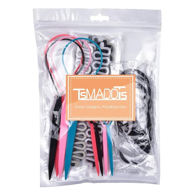 TsMADDTs Hair Braiding Tools, Hair Styling Kit with Topsy Tail Tools and French Braiders for Ponytail