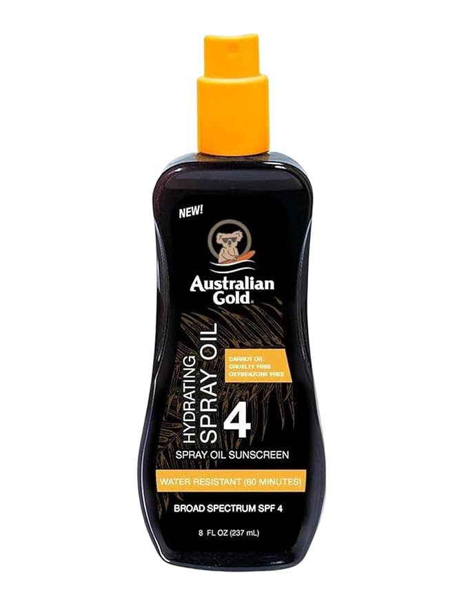 Australian Gold SPF#04 Spray Oil 8 Ounce (Carrot Oil Formula) (Pack of 6)