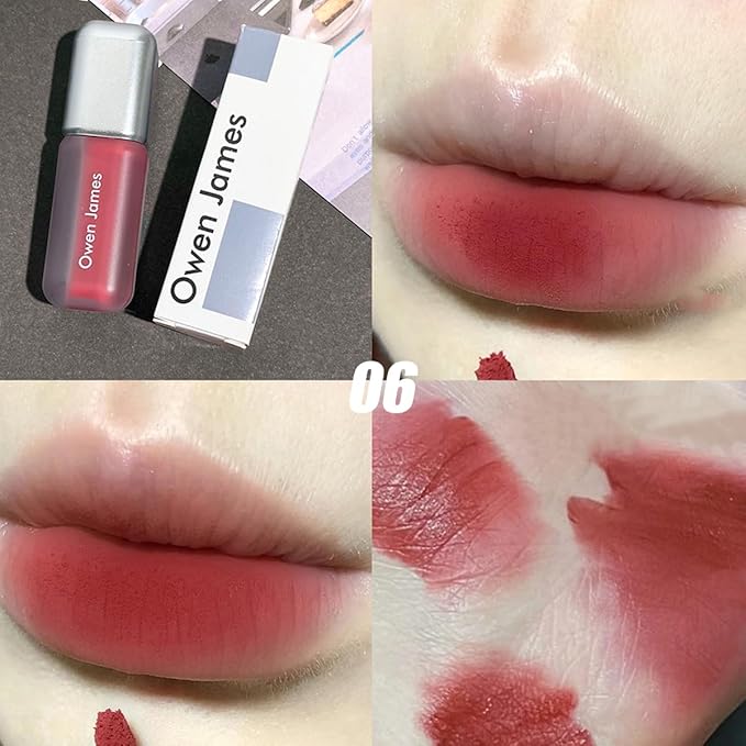 4 Colors Matte Liquid Lipstick Set,Velvet Smooth Korean Lip Gloss,Waterproof Non-Stick Cup Long Lasting Lip Clay,Matte Nude Lip Stain Makeup Gift Kit for Women
