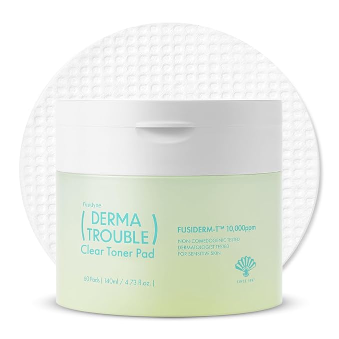 Derma Trouble Clear Toner Pads - 60ct Korean Exfoliating Pads with LHA & PHA for Pore Care - BHA Salicylic Acid Toner Pad for Blackheads, Whiteheads & Bumpy Skin - Glowing Skin K-Beauty