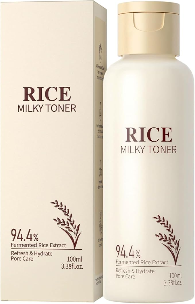 100ml Rice Toner for Skin Care, Contains 94.4% Fermented Rice Extract, Lightweight & Moisturizer Face Toner