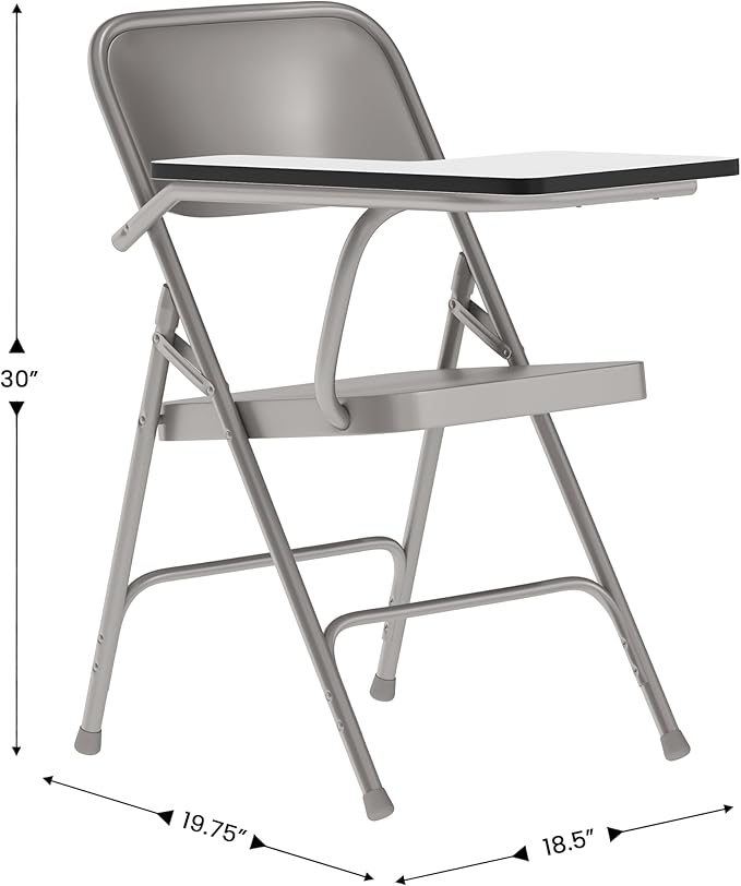 Flash Furniture Ralph Premium Steel Folding Chair with Right Handed Tablet Arm