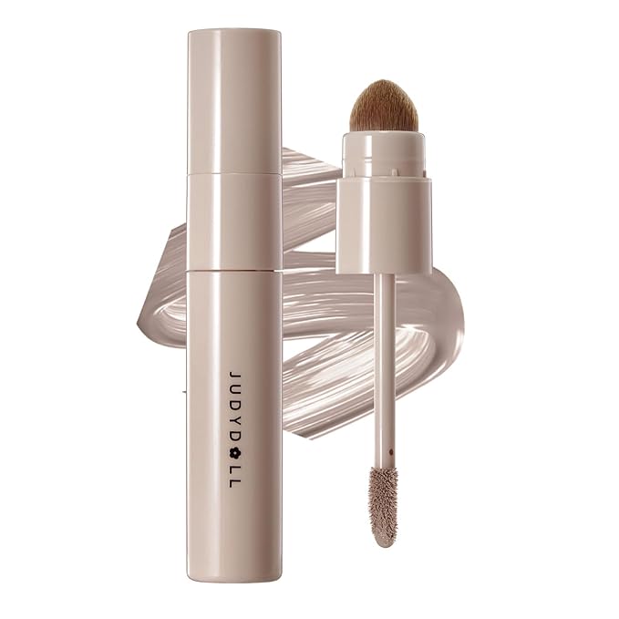 JUDYDOLL Cool Toned Contour, Cool Toned Contour Stick for Fair Skin, Smooth Liquid Contour & Highlighter With Dual Brush, Anti-Smudge & Brightening, Long-Lasting, Makeup Contour (01 Cool Gray Brown)