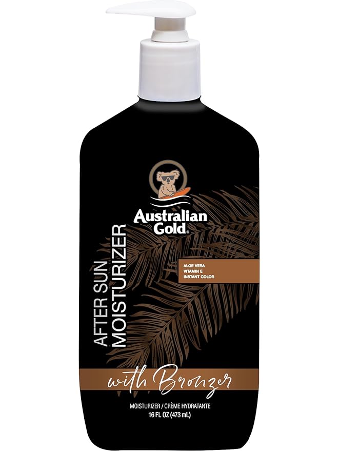 Australian Gold After Sun Moisturizer with Bronzer, 16 oz, Aloe, Vitamin E & Tea Tree Oil Infused, Lightweight Skin Conditioner for Post-Sun Care, Cocoa Dreams Scent