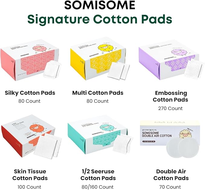 Pure Cotton Pads -100% Natural Cotton Pads for Makeup Removal and Skincare, Lint-Free, Vegan & Cruelty-Free, Premium Korean Facial Cotton, 80 Count