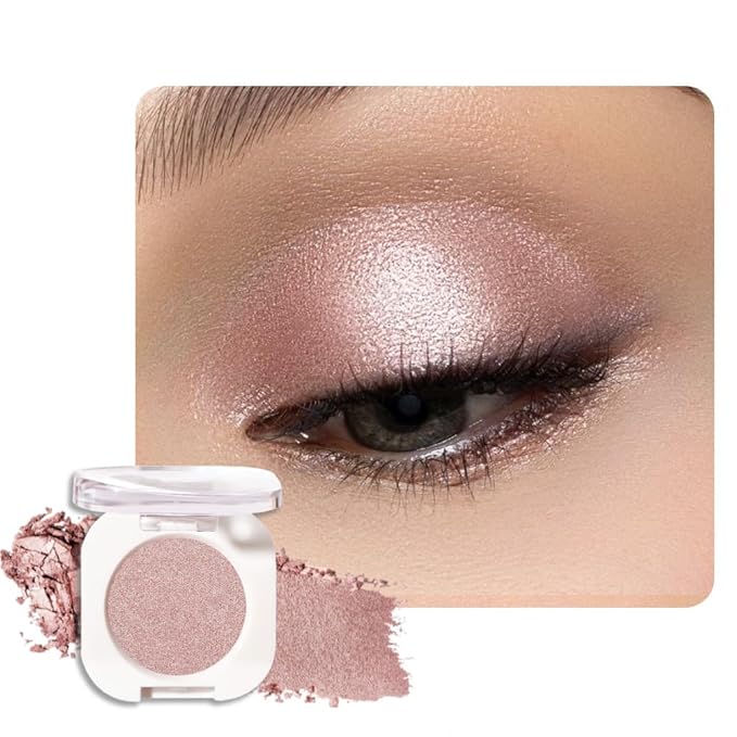 Dusty Pink Champagne Shimmer Eye Shadow Palette Makeup, Shimmer Monochrome Eyeshadow For Older Women, Pigmented Waterproof Sombras Para Ojos, Vegan, Talc, Paraben & Cruelty Free