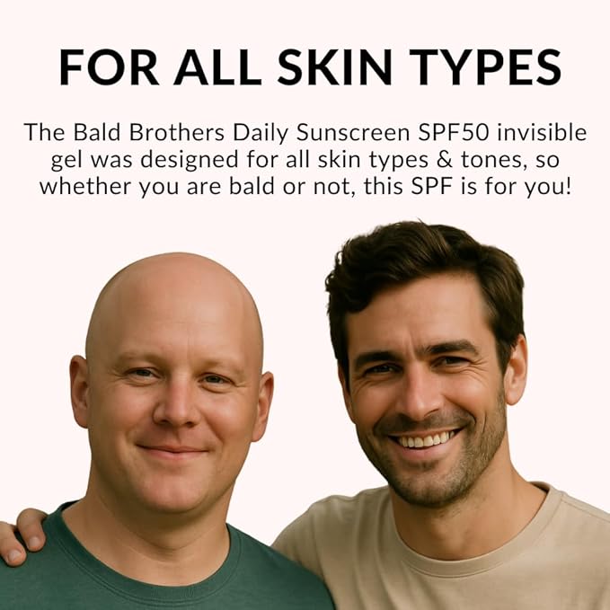 Daily Scalp Sunscreen Fragrance Free - SPF 50+ | Bald Head Care for Men | Everyday Face & Scalp Care | Matte, No Grease, Vegan | The Bald Brothers