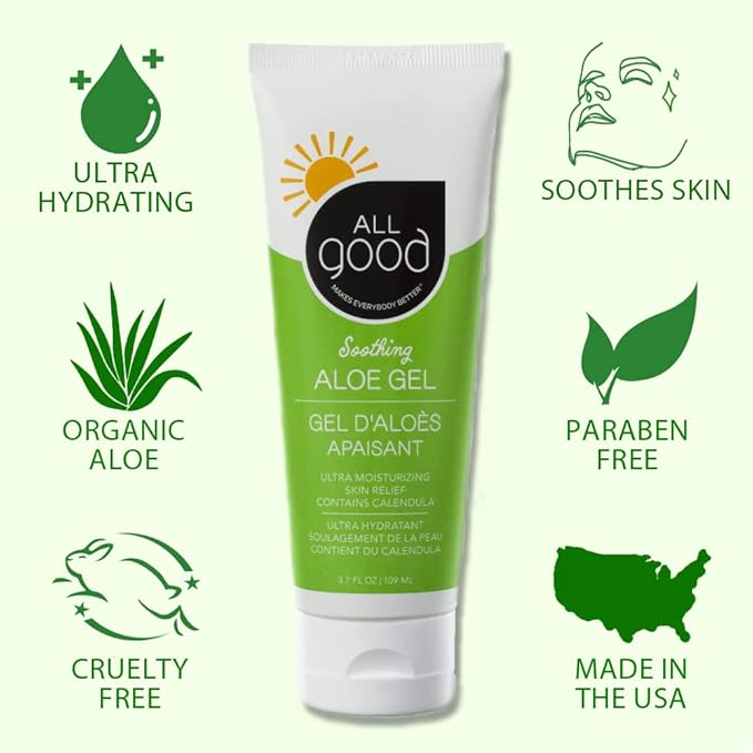 All Good Baby & Kids Sunscreen & Aloe Gel Bundle - UVA/UVB Broad Spectrum, SPF 30, Zinc Oxide, Water Resistant - Includes (2) SPF 30 Kids Sunscreen Lotions and (1) Aloe Gel