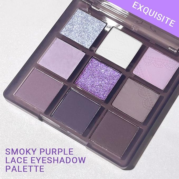 SUAKE Purple Eyeshadow Palette for Eye Makeup,High Pigmented Silver White Tan Grape Brown Color Light Violet Eye Shadow Primers, Matte Shimmer Powder Palet de sombras de ojos